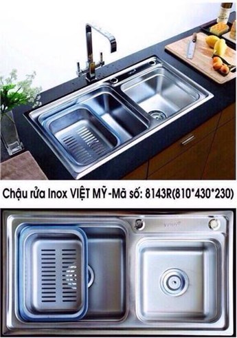 Chậu rửa chén inox Việt Mỹ 8143R