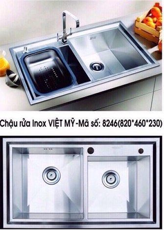 Chậu rửa chén inox Việt Mỹ 8246