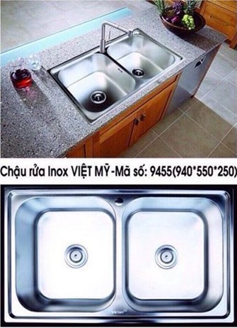 Chậu rửa chén inox Việt Mỹ 9455